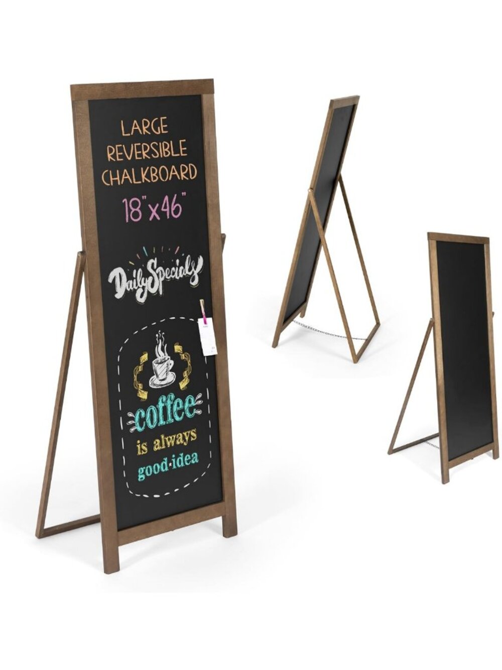 46x18 A-Frame Chalkboard Easel Sign - Versatile Outdoor Sandwich Board Display